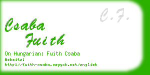 csaba fuith business card